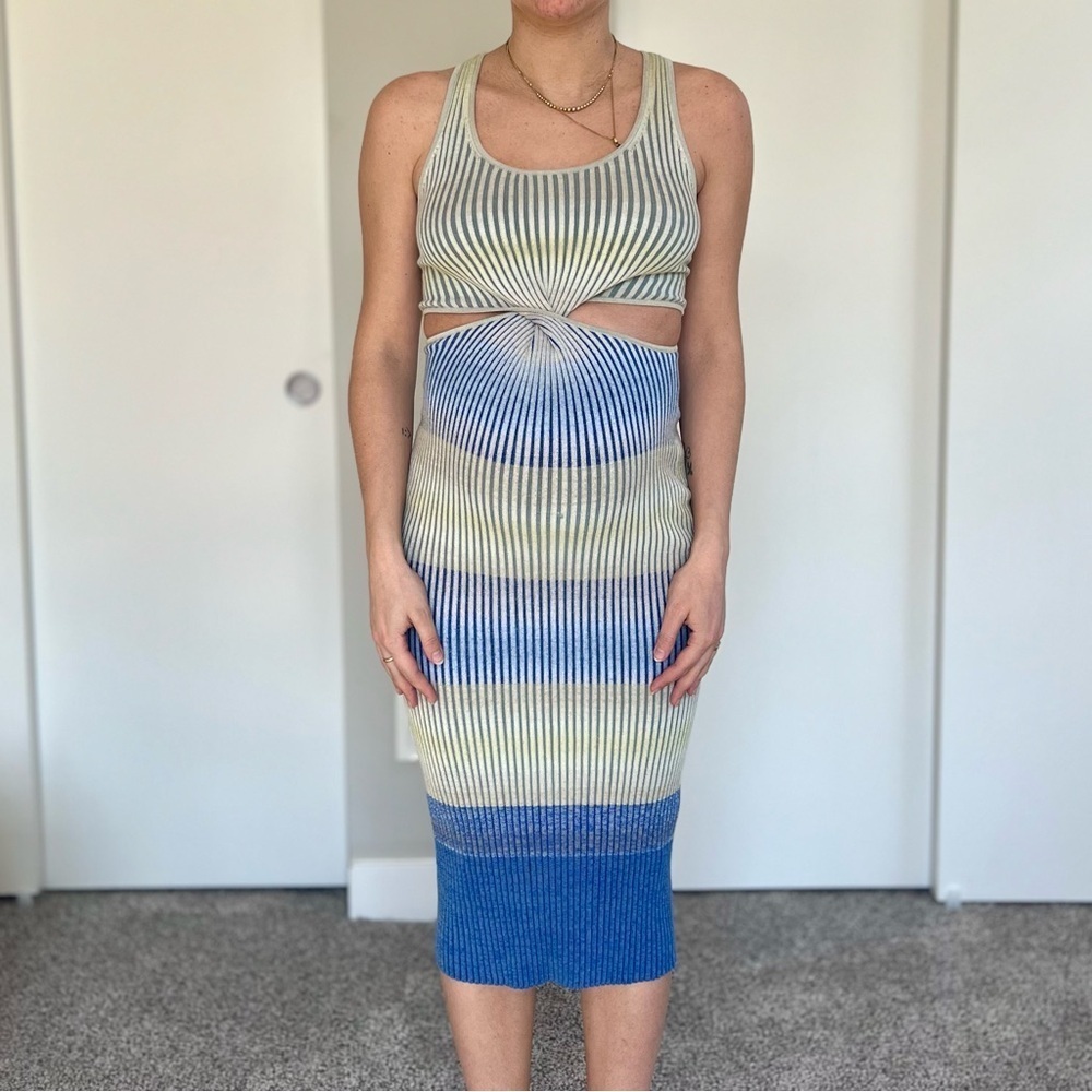 Jonathan Simkhai Colleen cutout space-dyed ribbed cotton midi dress - Size XS - Picture 3 of 17